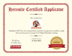 Sandmans RCD is the only Certified Heresite Applicator on the east coast in the United States.